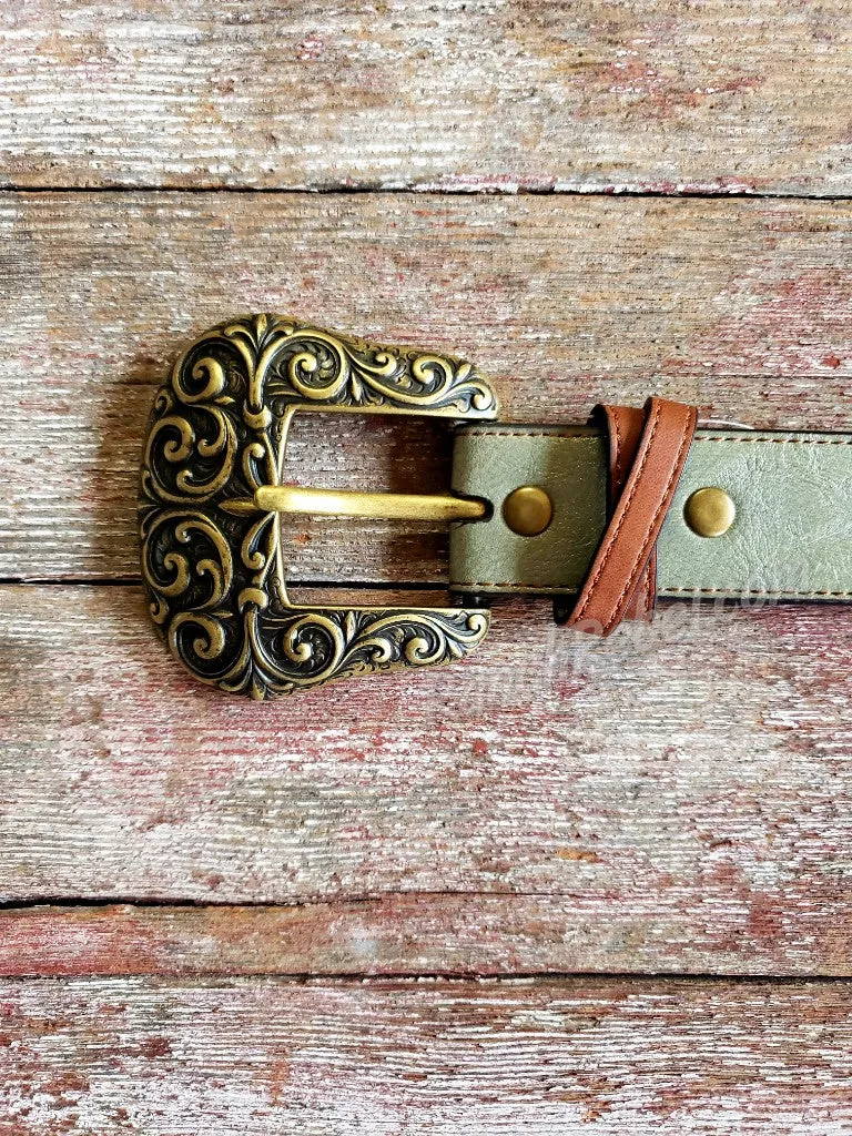 Metallic Floral Belt #4413