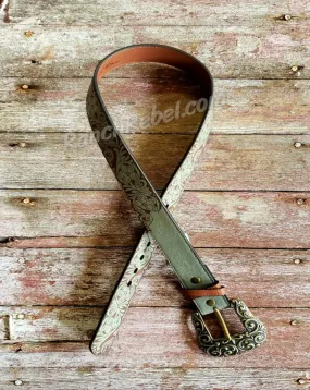 Metallic Floral Belt #4413