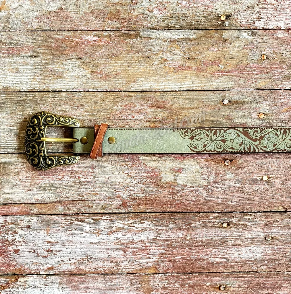 Metallic Floral Belt #4413