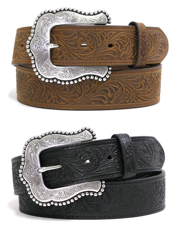 MF Western Tony Lama Womens Layla Floral Embossed Western Belt C50739