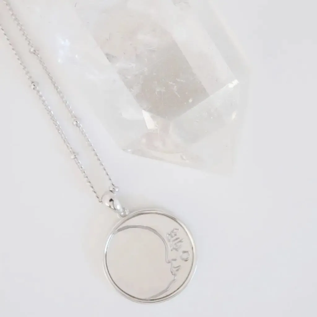 Moon Face Pendant Necklace