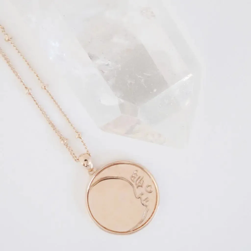 Moon Face Pendant Necklace