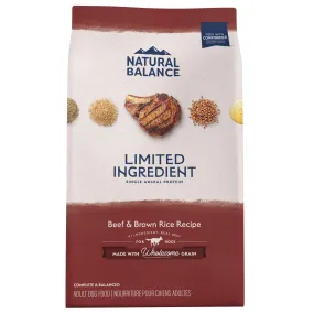 Natural Balance Pet Foods Limited Ingredient Dry Dog Food Beef & Brown Rice 24lb