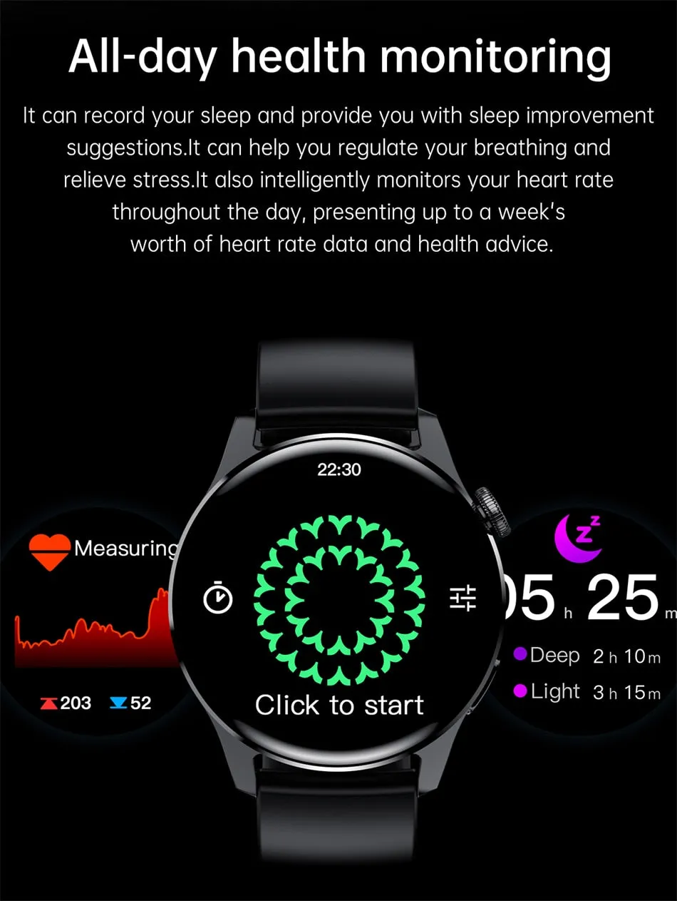 New For HUAWEI Smart Watch Men Waterproof Heart rate Sport Fitness Tracker Bluetooth Call Smartwatch Man For Android IOS
