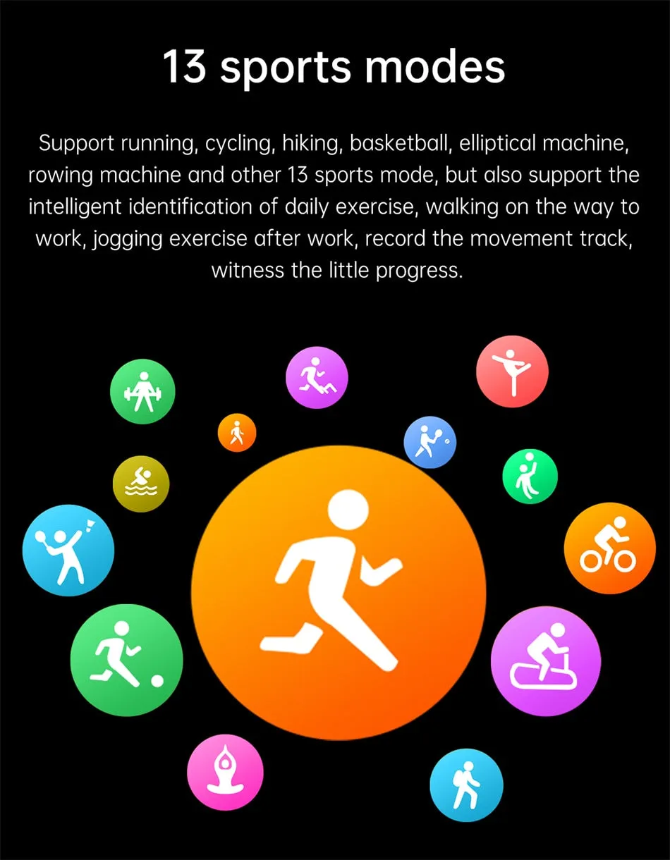New For HUAWEI Smart Watch Men Waterproof Heart rate Sport Fitness Tracker Bluetooth Call Smartwatch Man For Android IOS