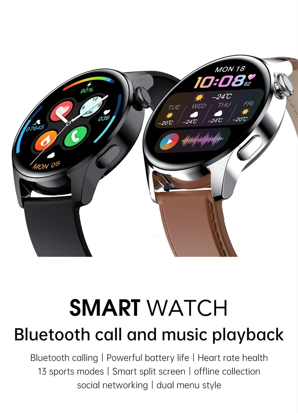 New For HUAWEI Smart Watch Men Waterproof Heart rate Sport Fitness Tracker Bluetooth Call Smartwatch Man For Android IOS