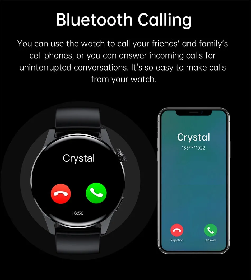 New For HUAWEI Smart Watch Men Waterproof Heart rate Sport Fitness Tracker Bluetooth Call Smartwatch Man For Android IOS