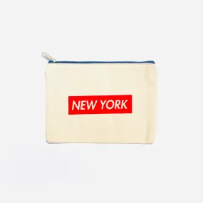 New York Red Canvas Pouch