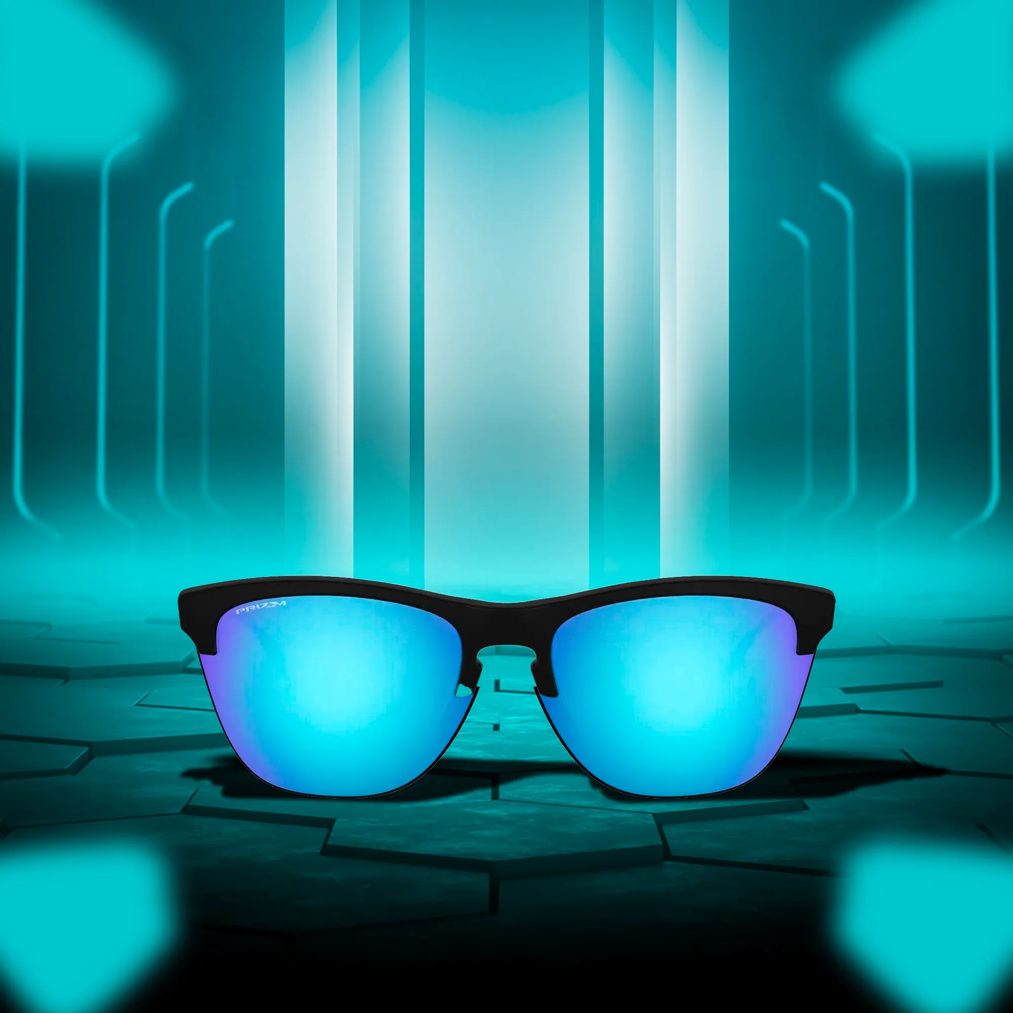Oakley Frogskins Lite Matte Black Prizm sapphire Sunglass