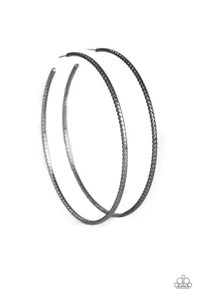 Paparazzi Earring ~ Shimmer Maker - Black