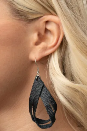 Paparazzi Earring ~ Thats A STRAP - Black
