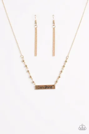 Paparazzi Necklace ~ I Am Strong - Gold