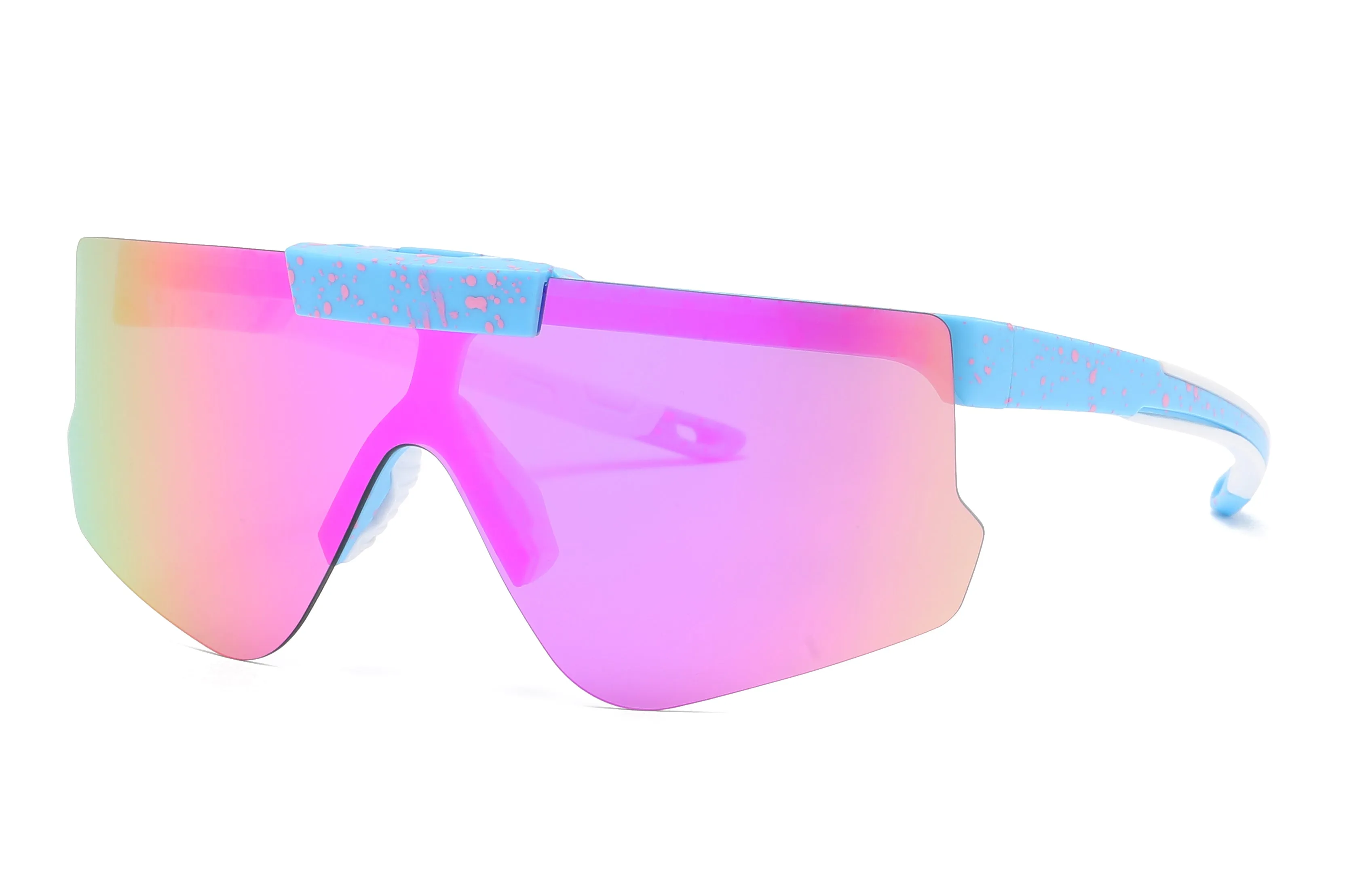 PL 5229 -  Polarized Sports Shield Flip Up Lens Plastic Sunglasses