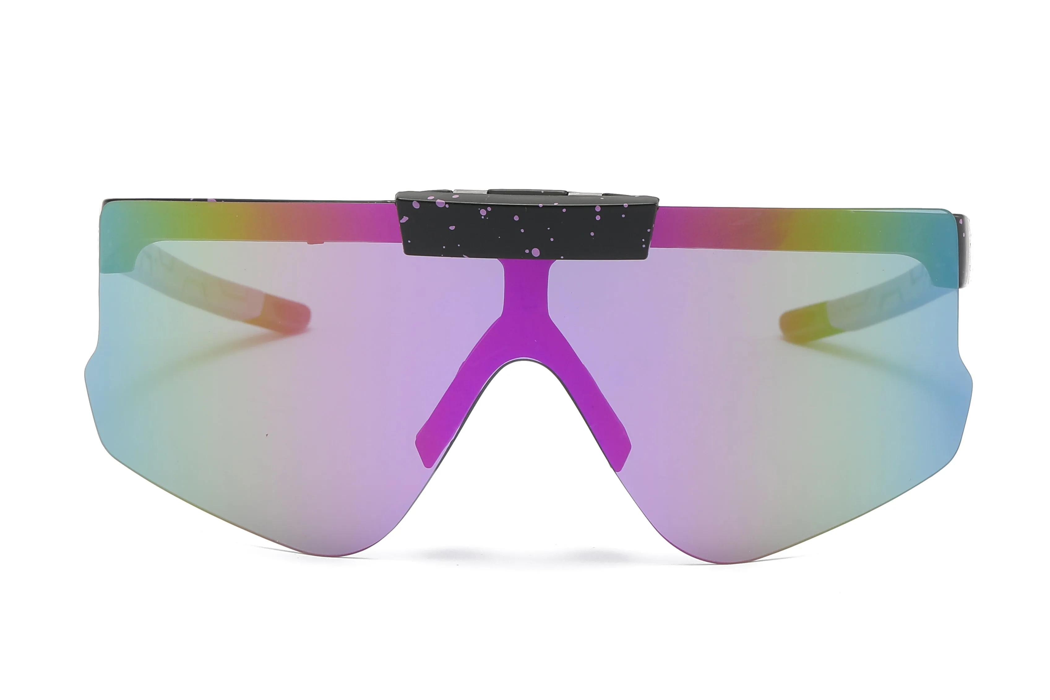 PL 5229 -  Polarized Sports Shield Flip Up Lens Plastic Sunglasses