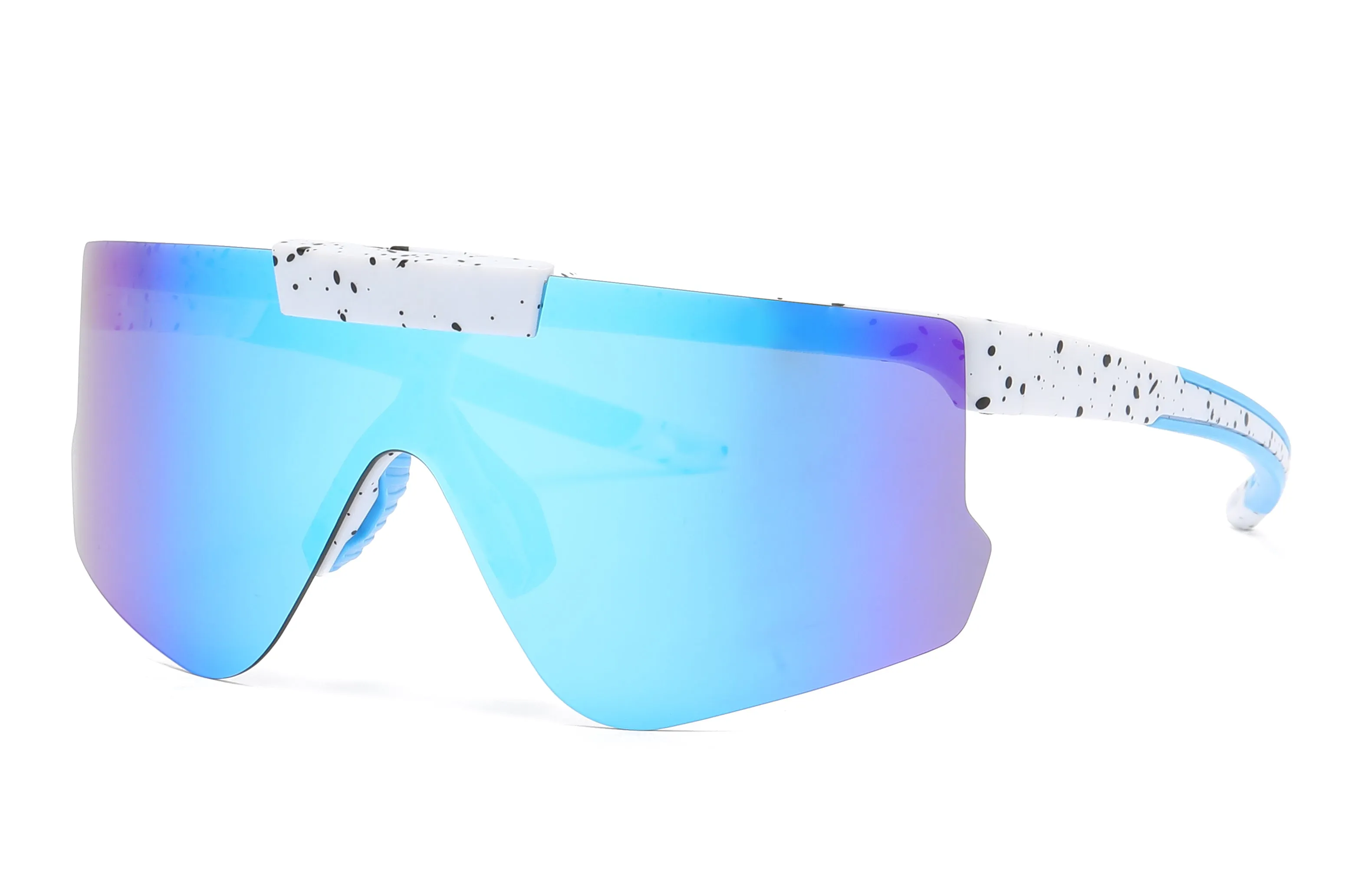 PL 5229 -  Polarized Sports Shield Flip Up Lens Plastic Sunglasses