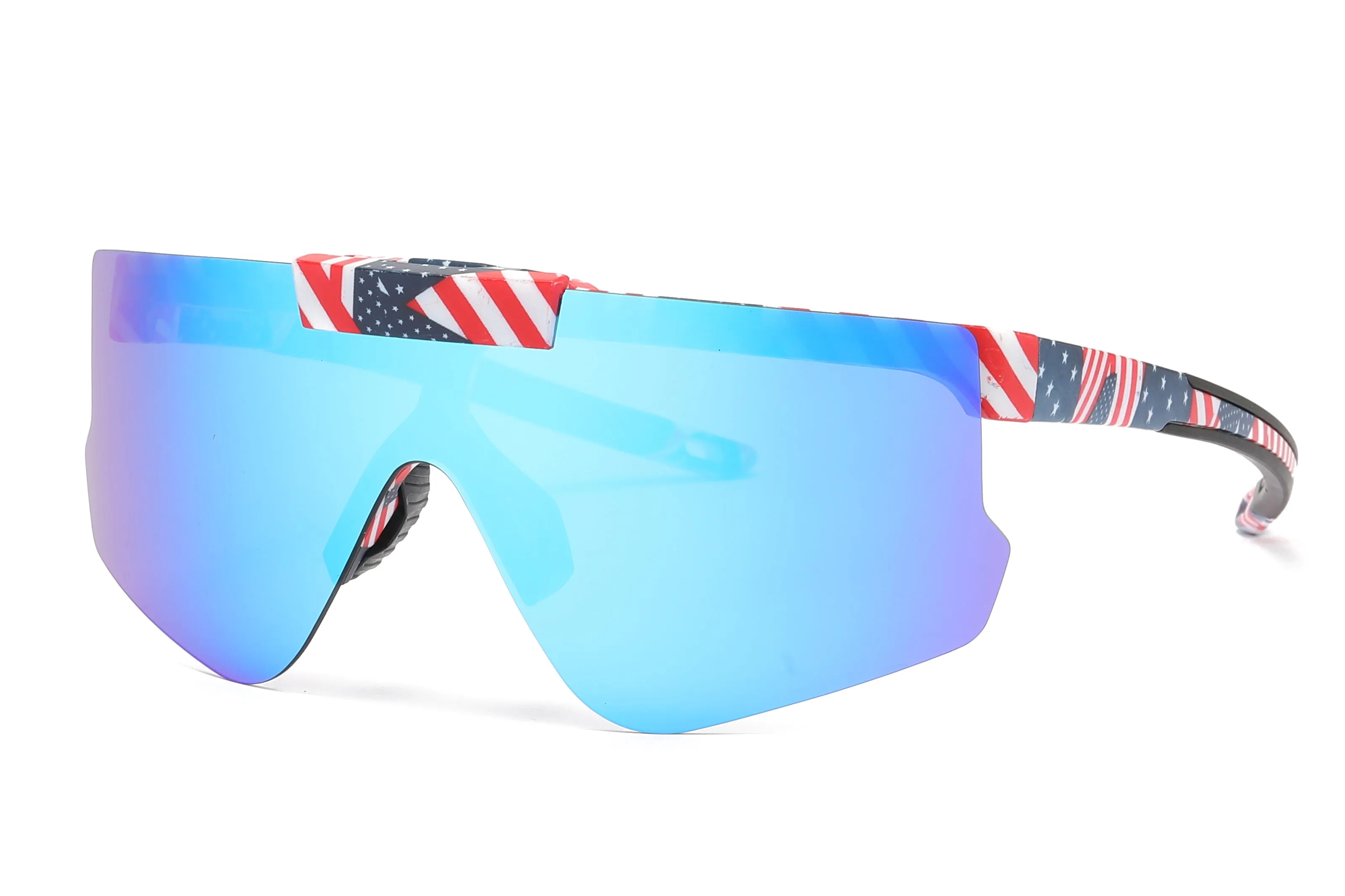 PL 5229 -  Polarized Sports Shield Flip Up Lens Plastic Sunglasses
