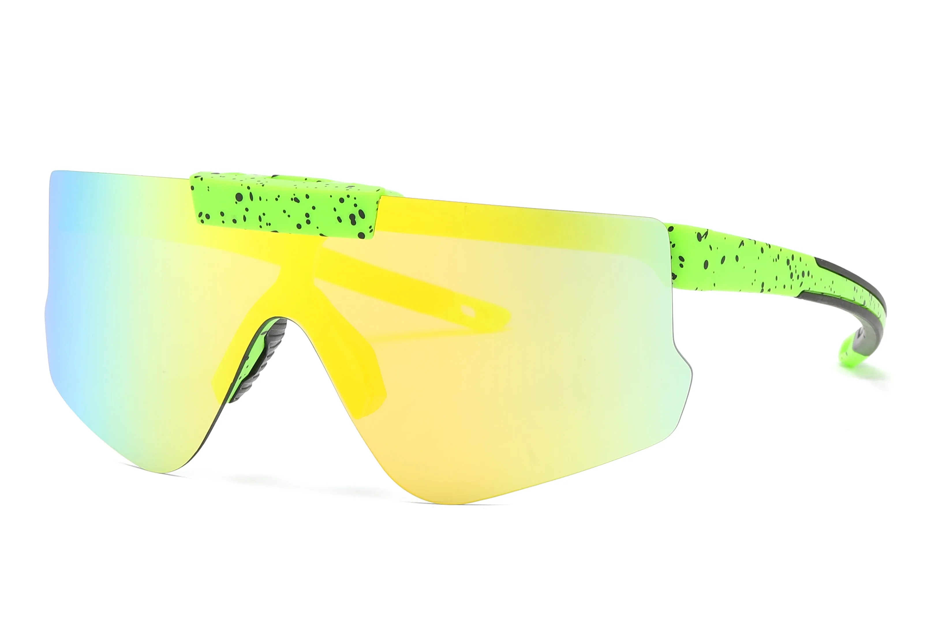 PL 5229 -  Polarized Sports Shield Flip Up Lens Plastic Sunglasses