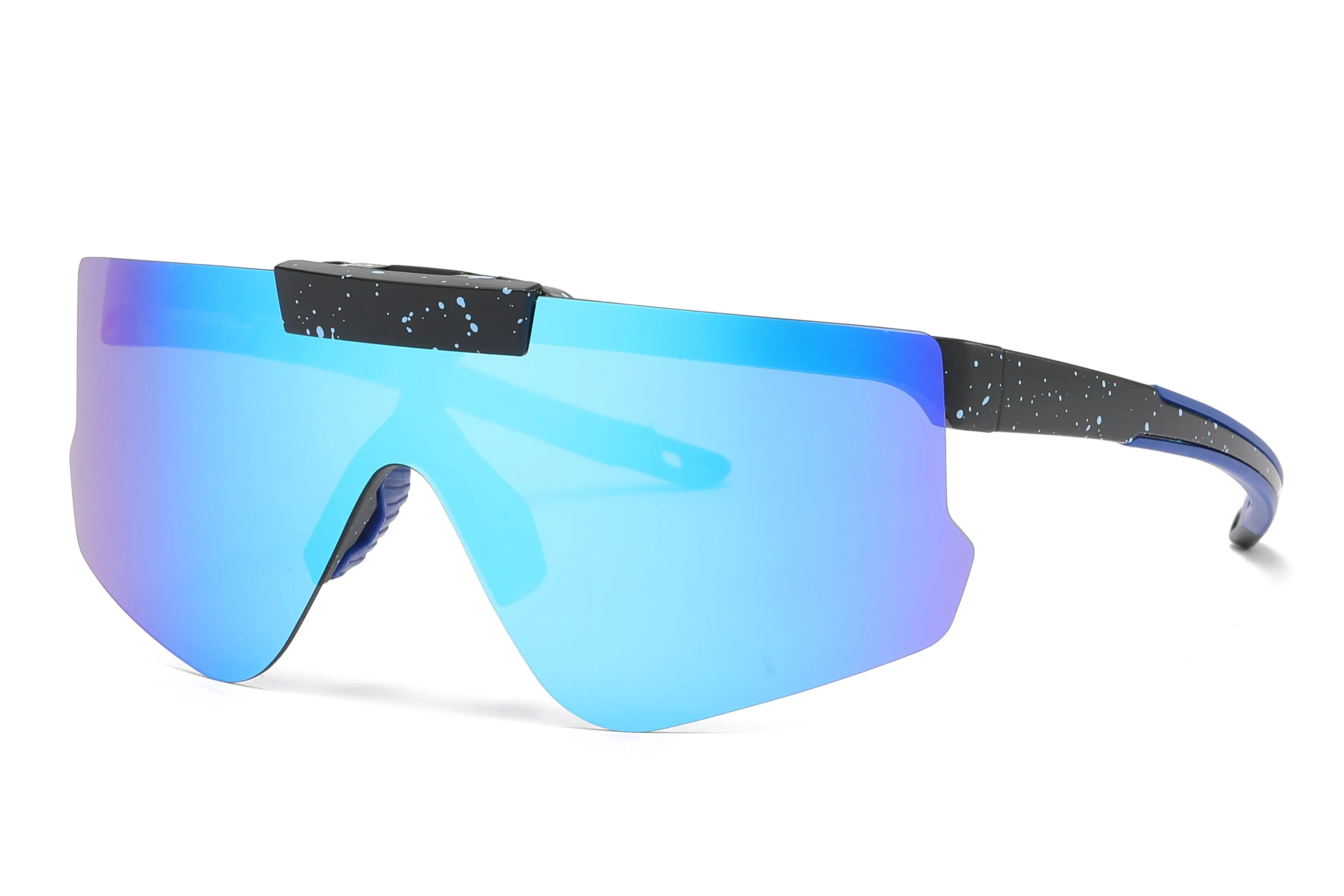 PL 5229 -  Polarized Sports Shield Flip Up Lens Plastic Sunglasses