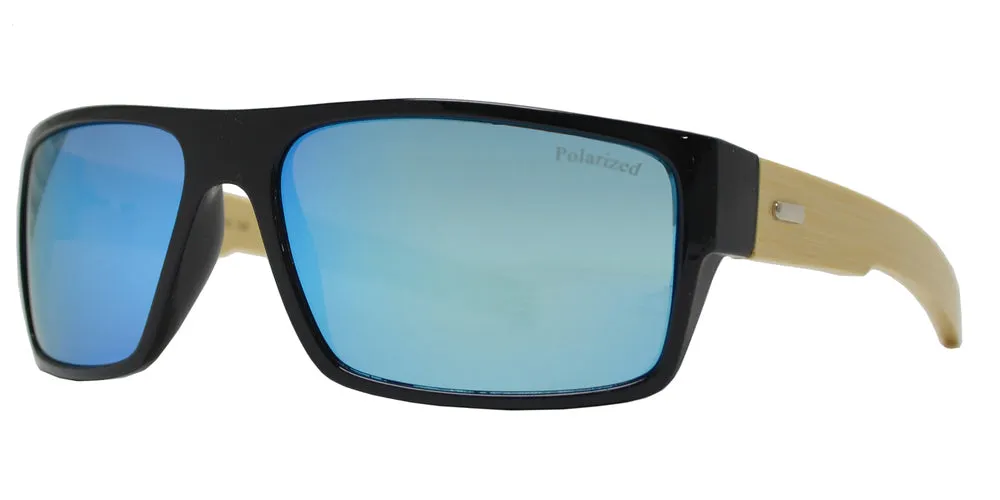 PL 7993 - Bamboo Polarized Sports Rectangular Sunglasses
