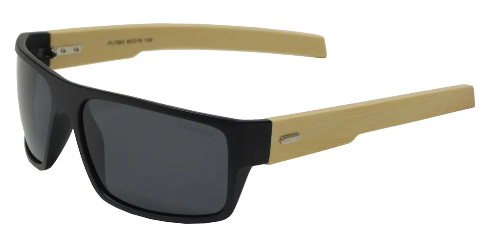 PL 7993 - Bamboo Polarized Sports Rectangular Sunglasses