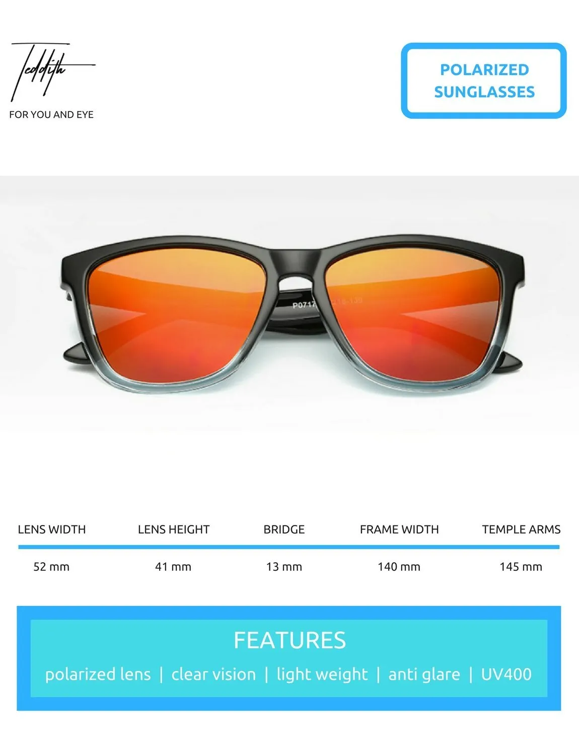 Polarized Sunglasses for Women / Men Gradient Frame Wayfarer