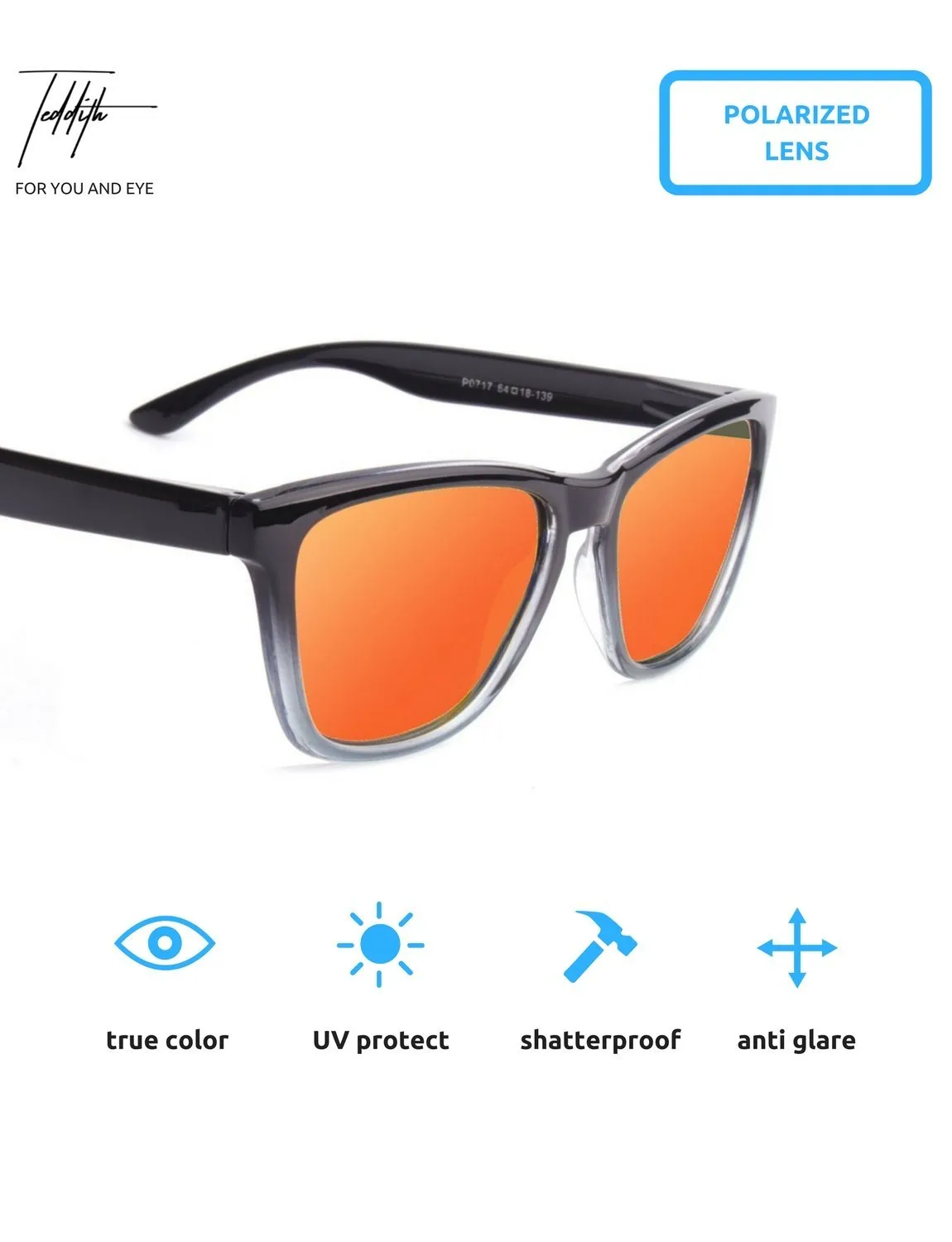Polarized Sunglasses for Women / Men Gradient Frame Wayfarer