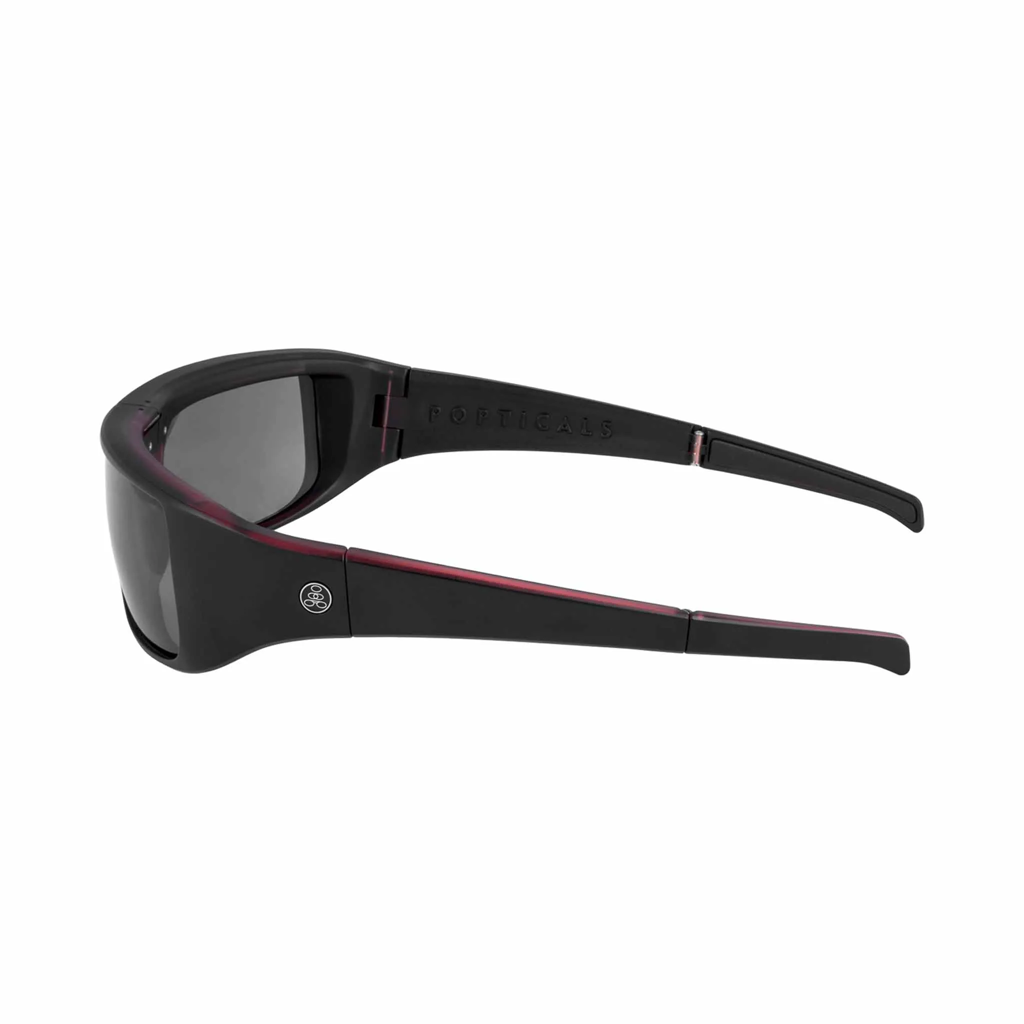 POPGEAR | Polarized, Matte Red/Black Crystal, Gray Lens
