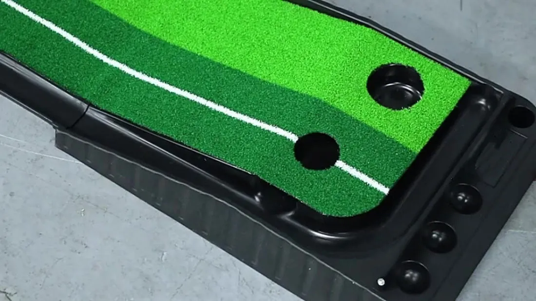 Portable Auto Return Golf Practice Putting Mat Putter Trainer Aid Indoor Outdoor