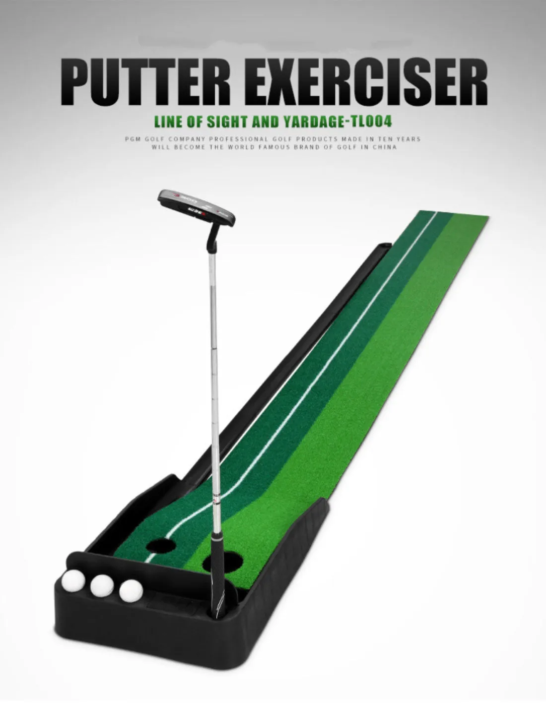 Portable Auto Return Golf Practice Putting Mat Putter Trainer Aid Indoor Outdoor