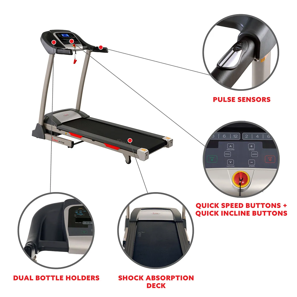 Portable Treadmill w/ Incline, Shock Absorption and Smart App