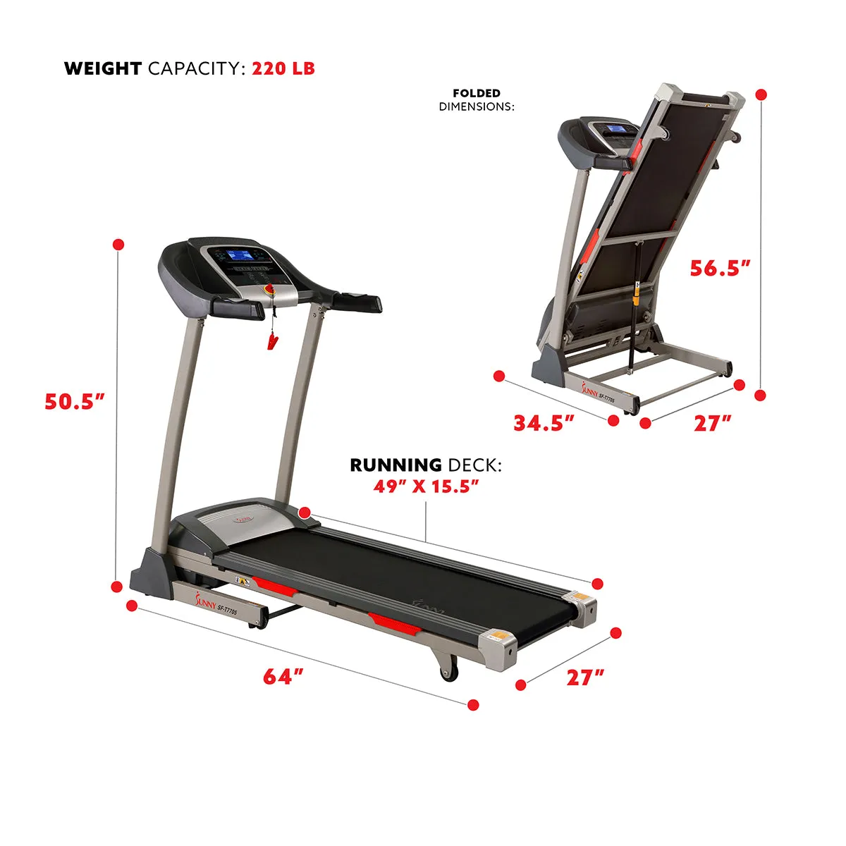 Portable Treadmill w/ Incline, Shock Absorption and Smart App