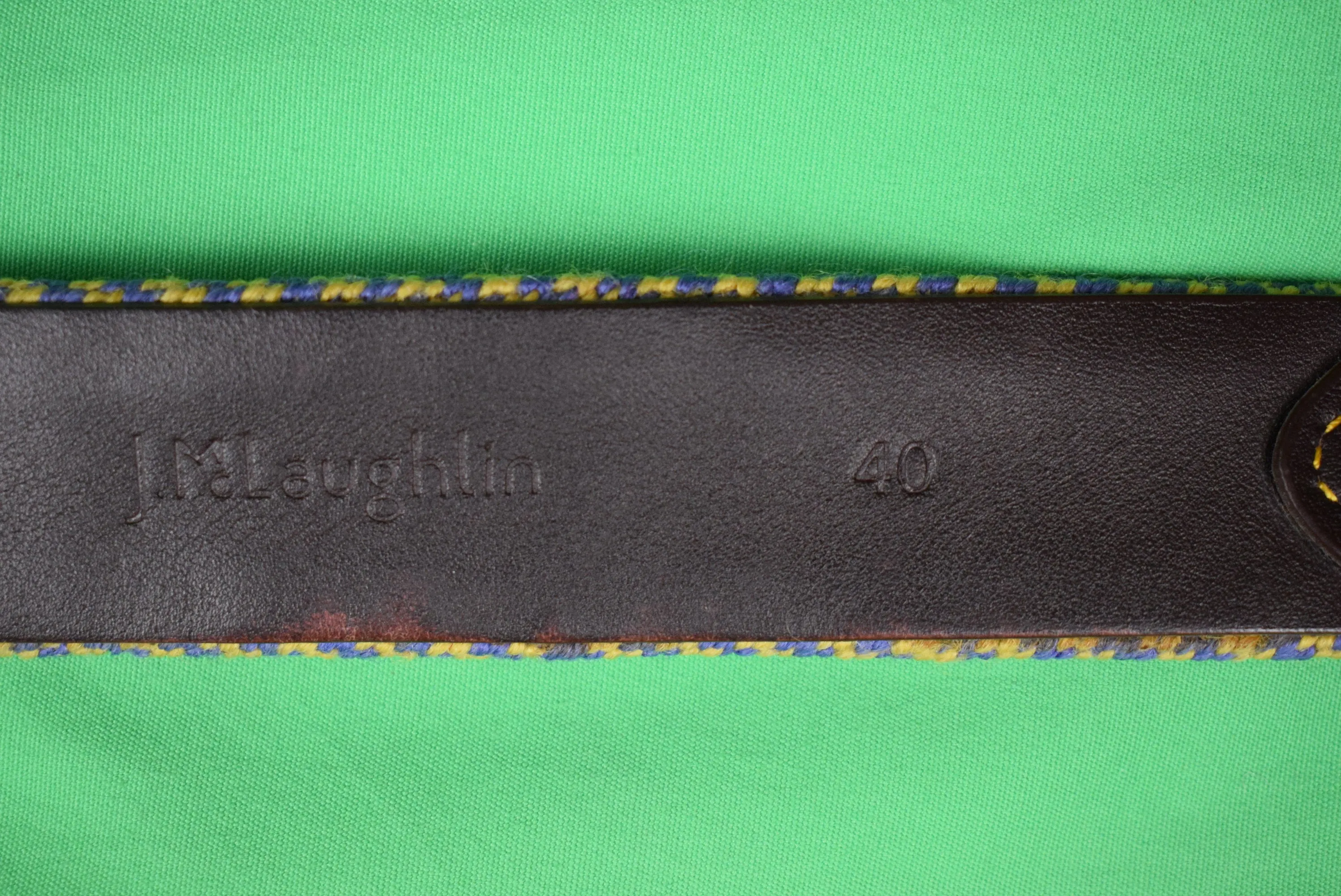 "J. McLaughlin Turq & Coral Needlepoint Belt" Sz: 40 (SOLD)