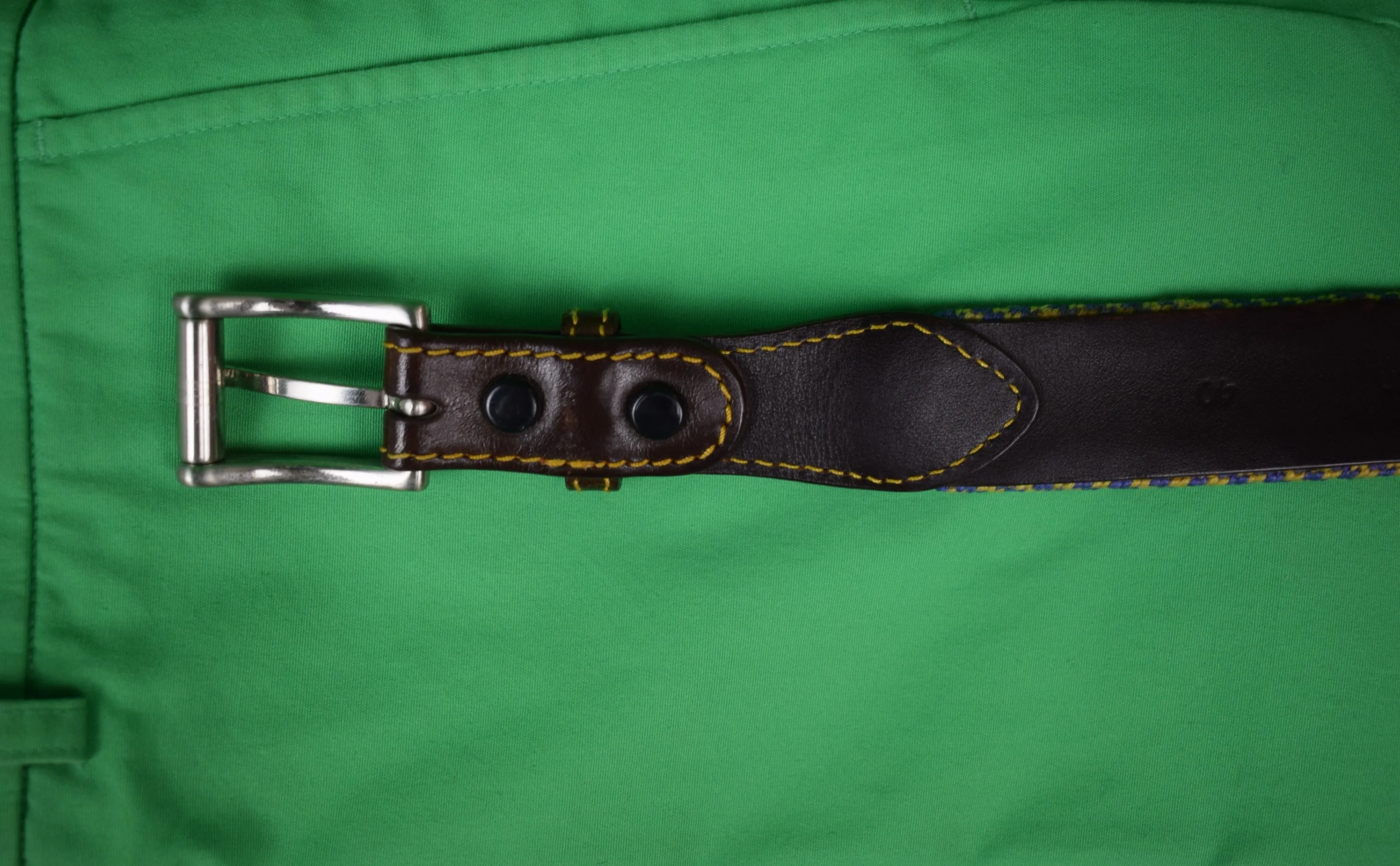 "J. McLaughlin Turq & Coral Needlepoint Belt" Sz: 40 (SOLD)