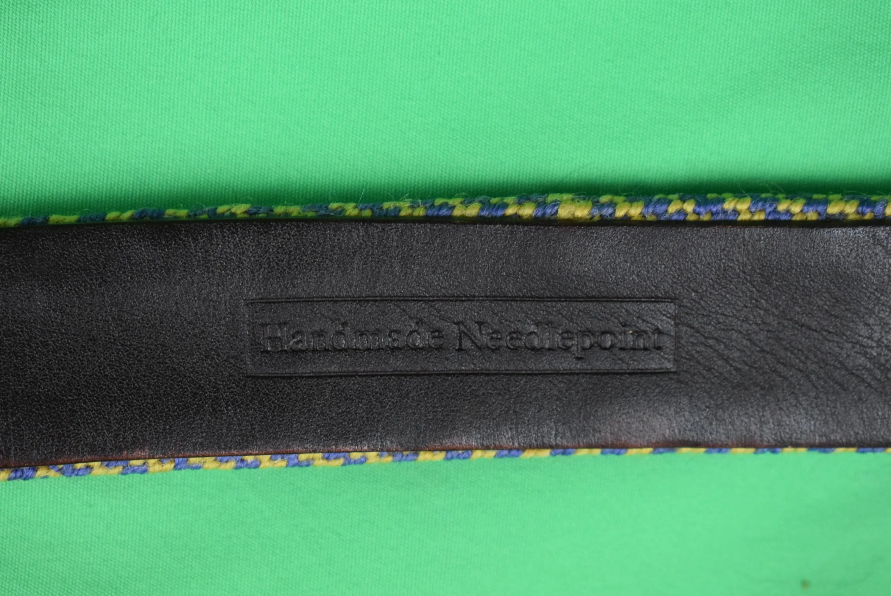 "J. McLaughlin Turq & Coral Needlepoint Belt" Sz: 40 (SOLD)