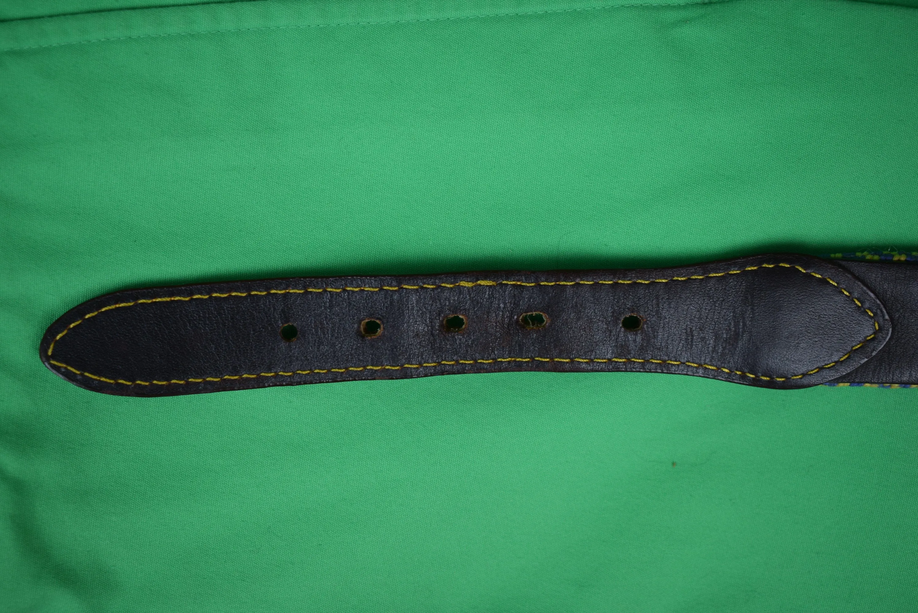 "J. McLaughlin Turq & Coral Needlepoint Belt" Sz: 40 (SOLD)