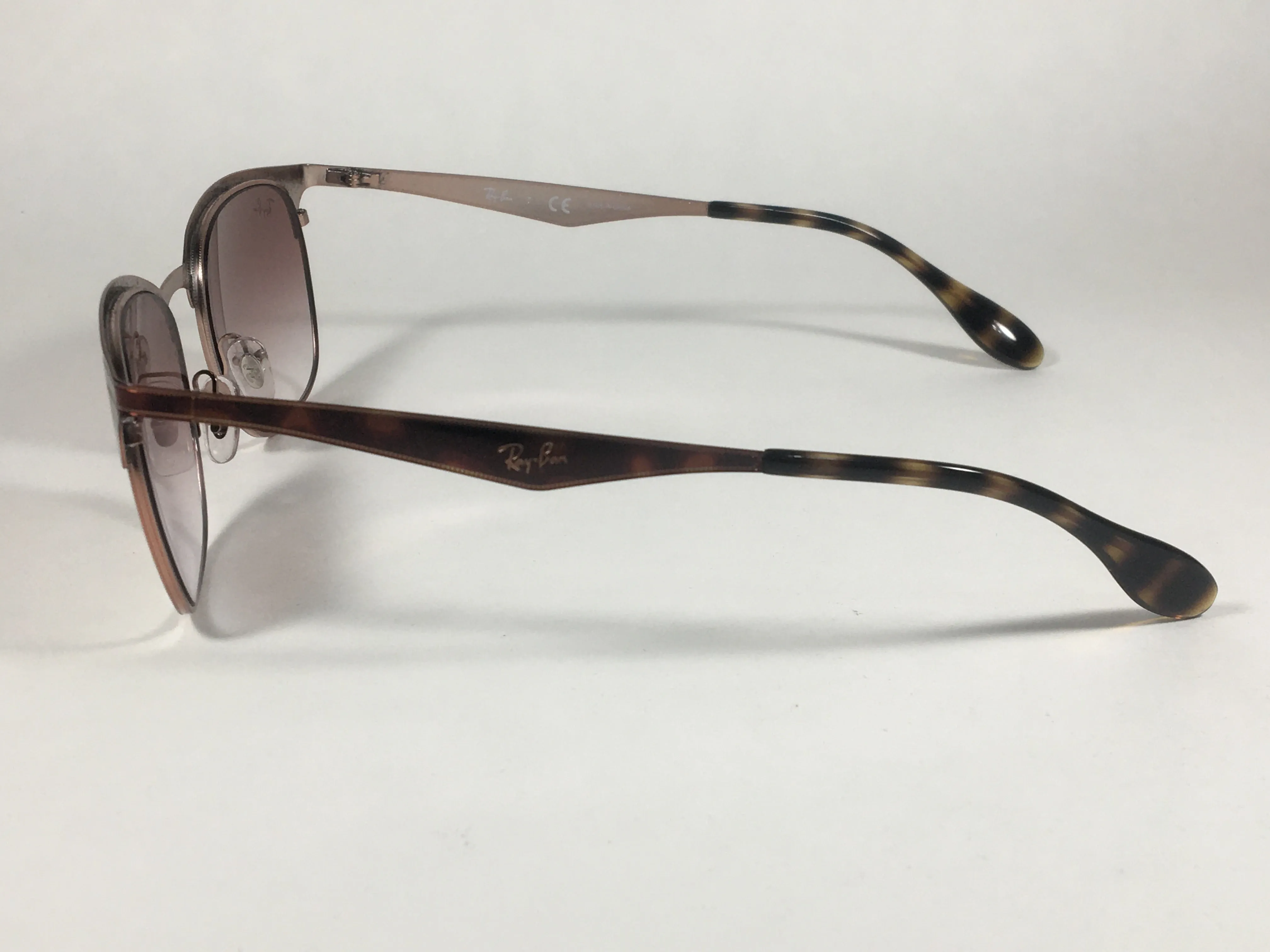 Ray-Ban Clubmaster Sunglasses Copper Havana Frame Red Gradient Lens RB3538 9074/V0