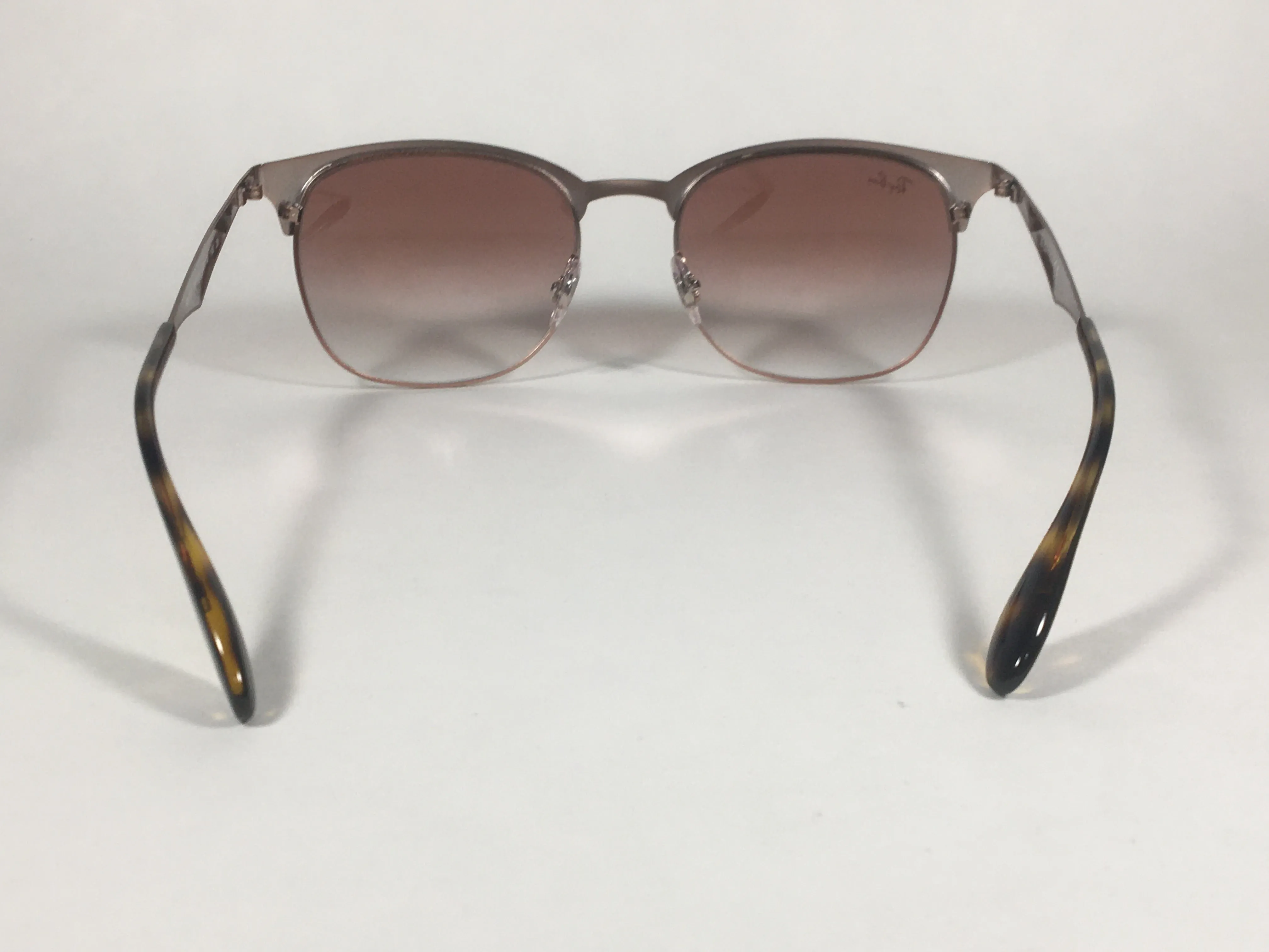 Ray-Ban Clubmaster Sunglasses Copper Havana Frame Red Gradient Lens RB3538 9074/V0