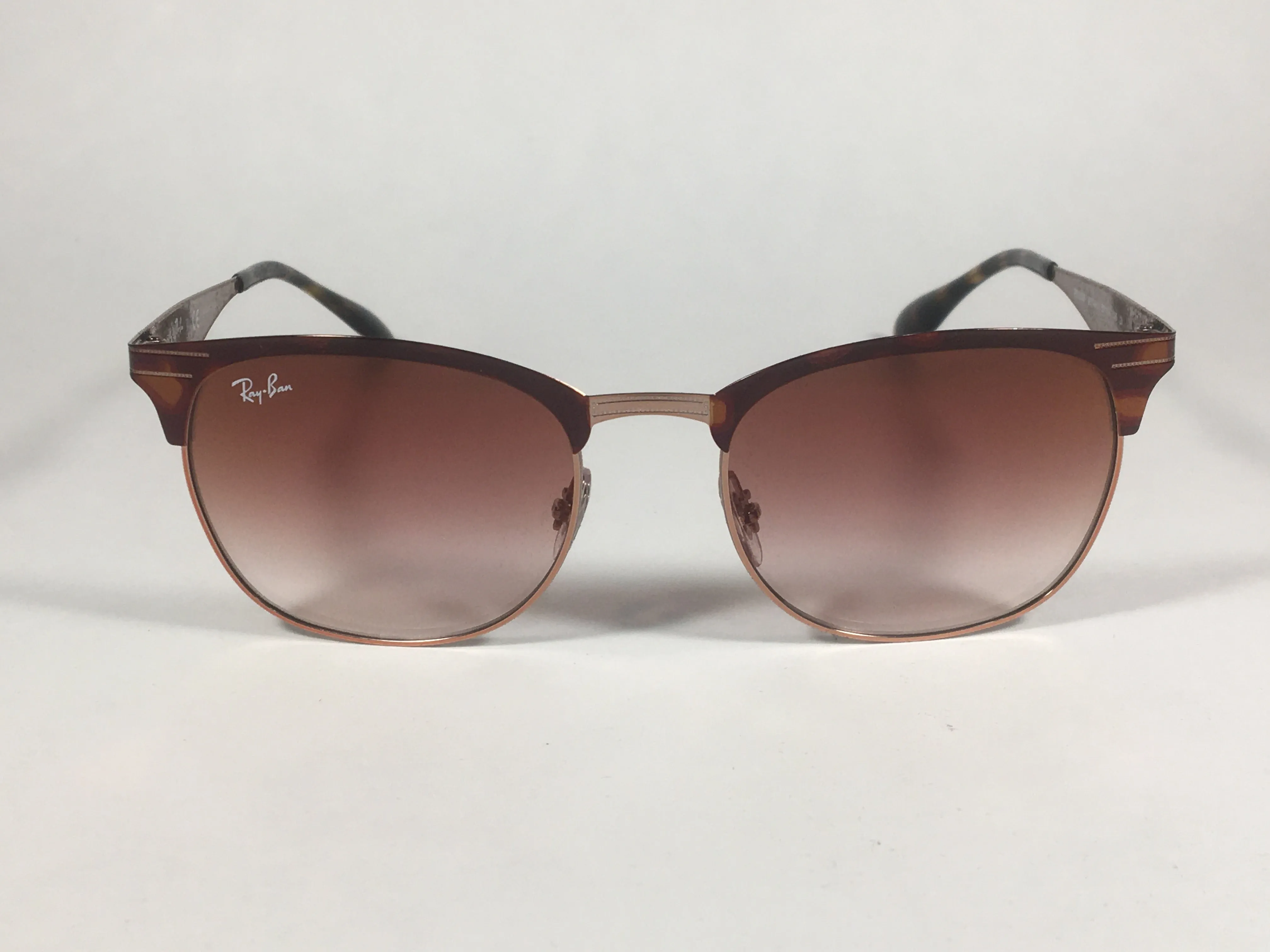 Ray-Ban Clubmaster Sunglasses Copper Havana Frame Red Gradient Lens RB3538 9074/V0