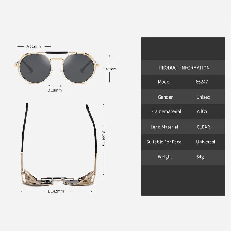 Retro Round Metal Sunglasses Unisex Design UV Protection Glasses(Silver Silver)