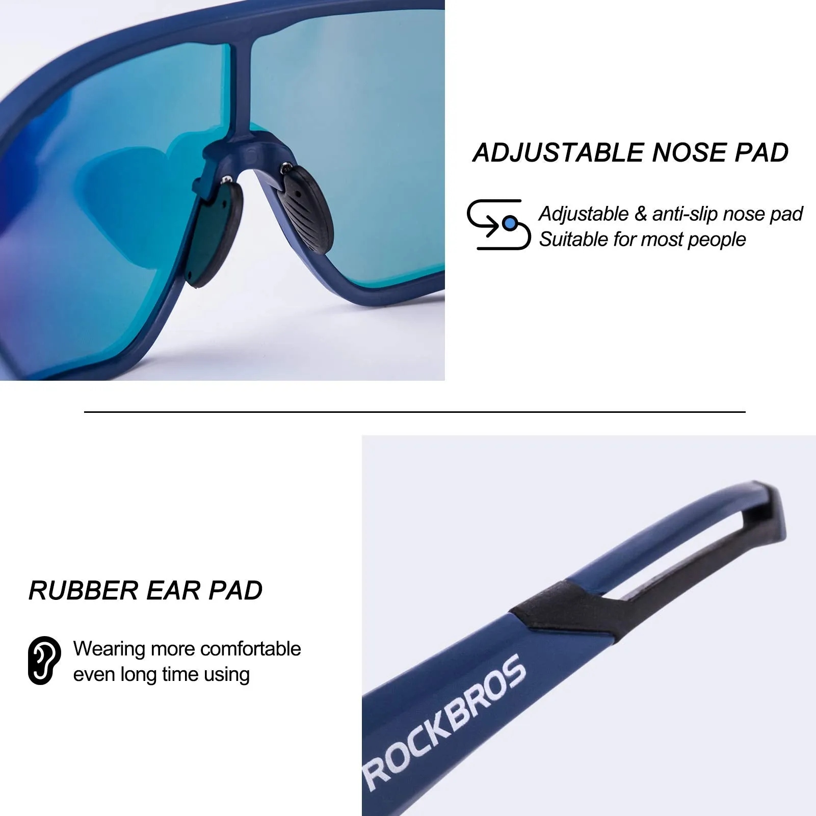 ROCKBROS Cycling Sunglasses Polarized UV Protection Full Frame Goggles