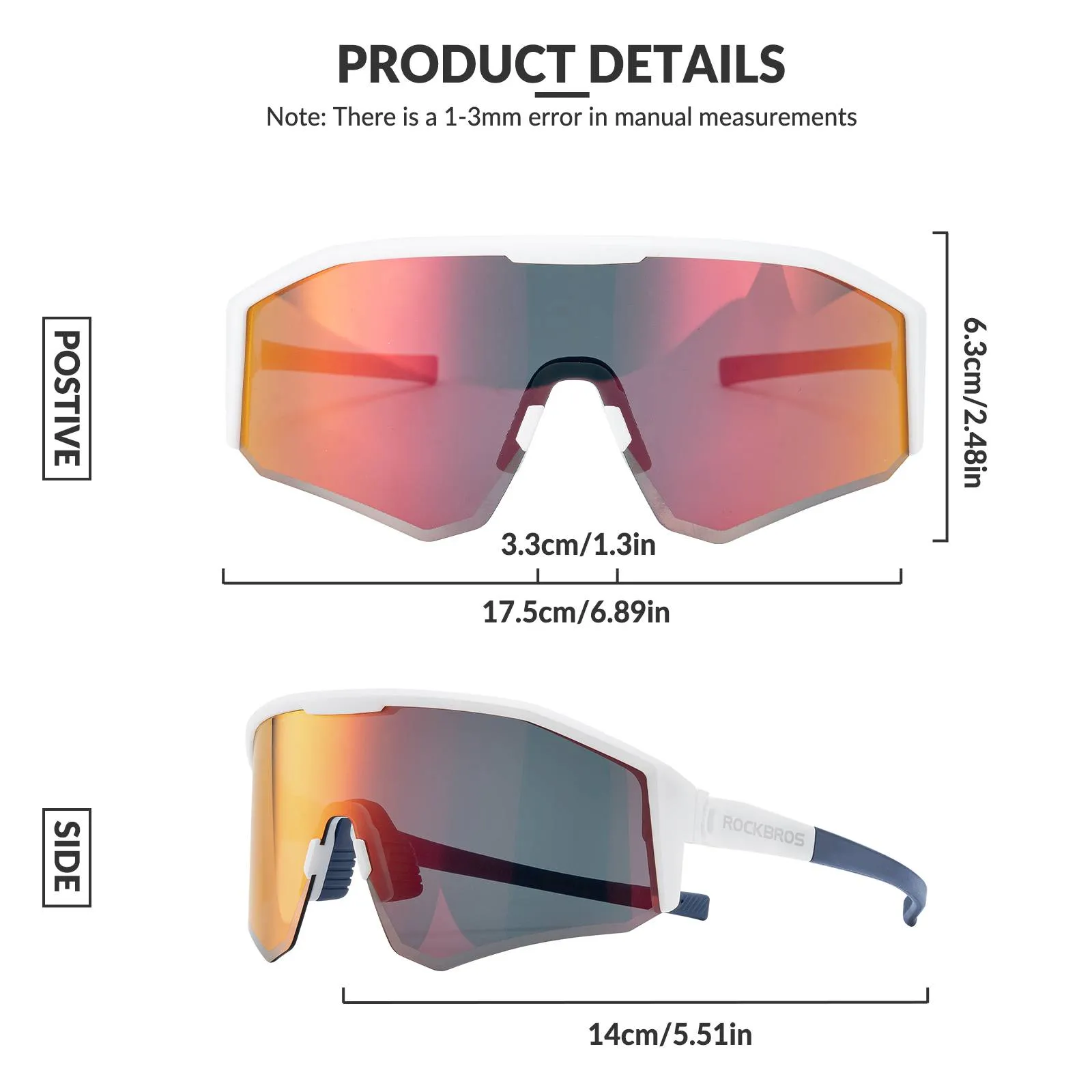 ROCKBROS Polarized Sports Glasses Adjustable Temple TAC Lenses TR90 Frame