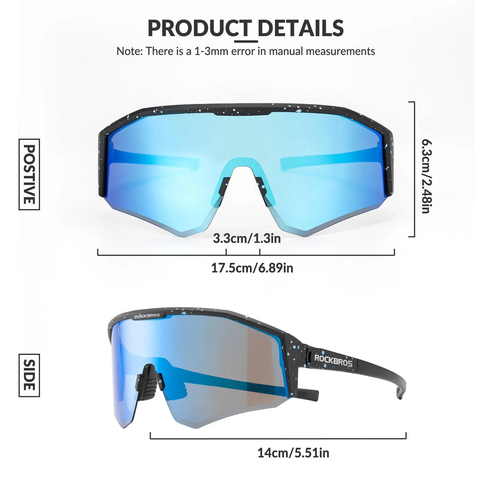 ROCKBROS Polarized Sports Glasses Adjustable Temple TAC Lenses TR90 Frame