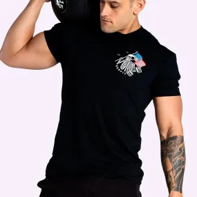 RokFit Men's T-Shirt - LIFT FREE OR DIE - Black