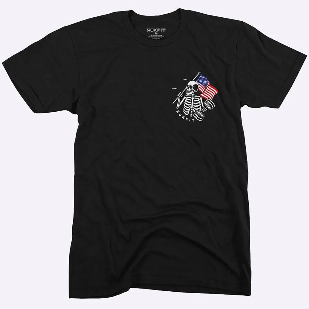 RokFit Men's T-Shirt - LIFT FREE OR DIE - Black