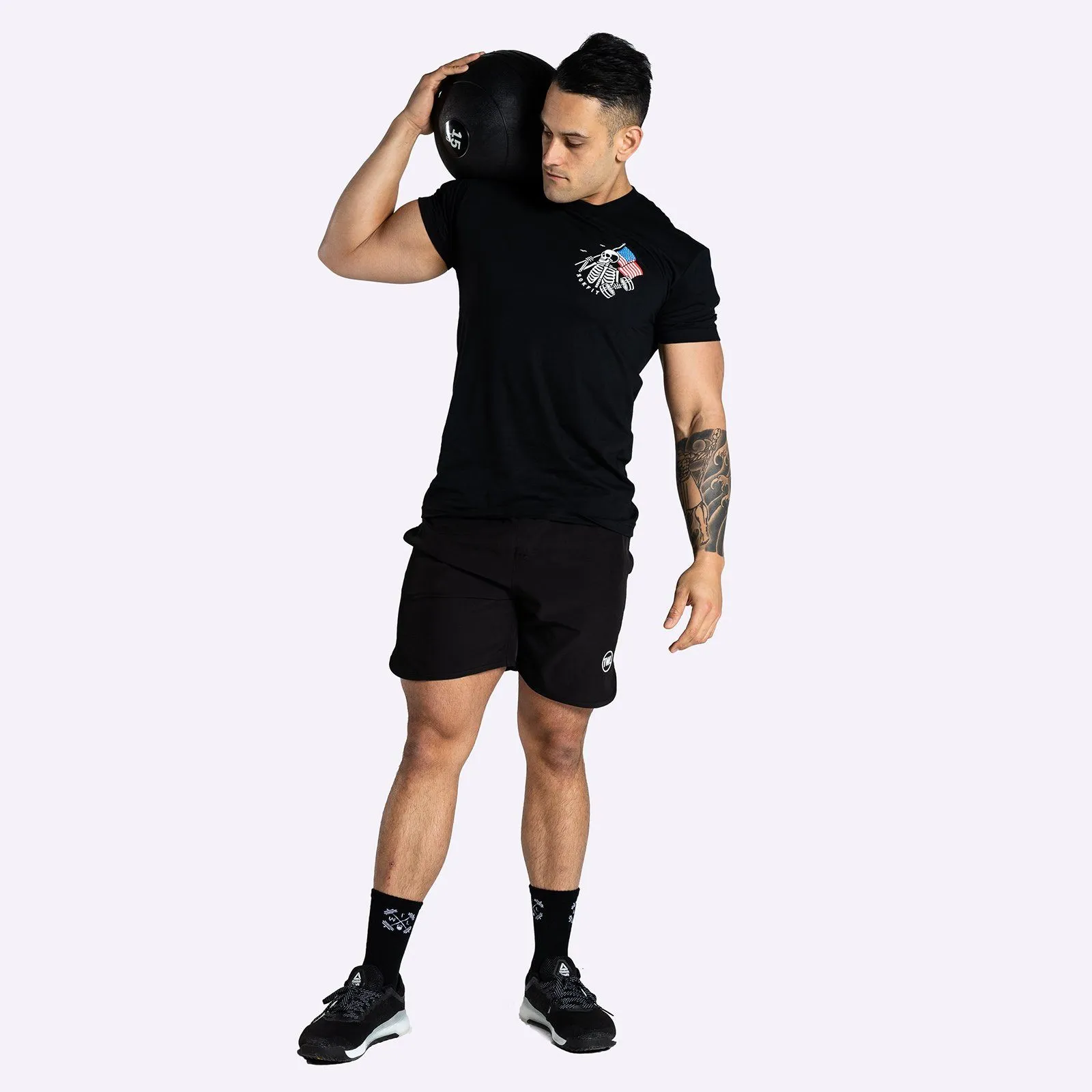 RokFit Men's T-Shirt - LIFT FREE OR DIE - Black