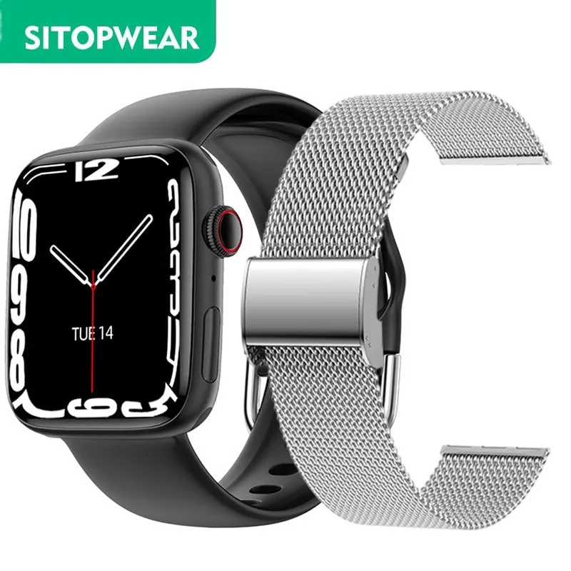 SitopWear Smart Watch 2022 Wireless Charging Smartwatch Bluetooth Calls Watches Men Women Fitness Bracelet Custom Watch Face