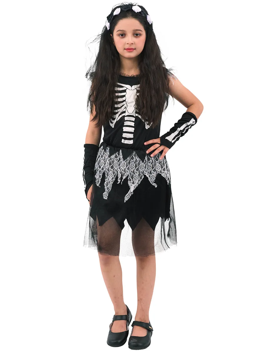 Skeleton Girls Halloween Costume With Tutu
