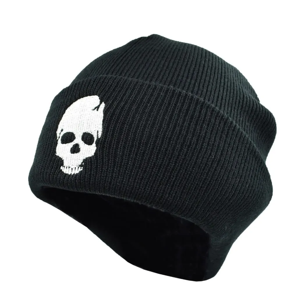 Skull Striped Knitted Beanie