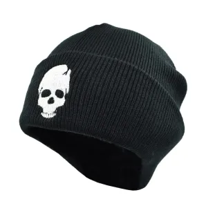 Skull Striped Knitted Beanie