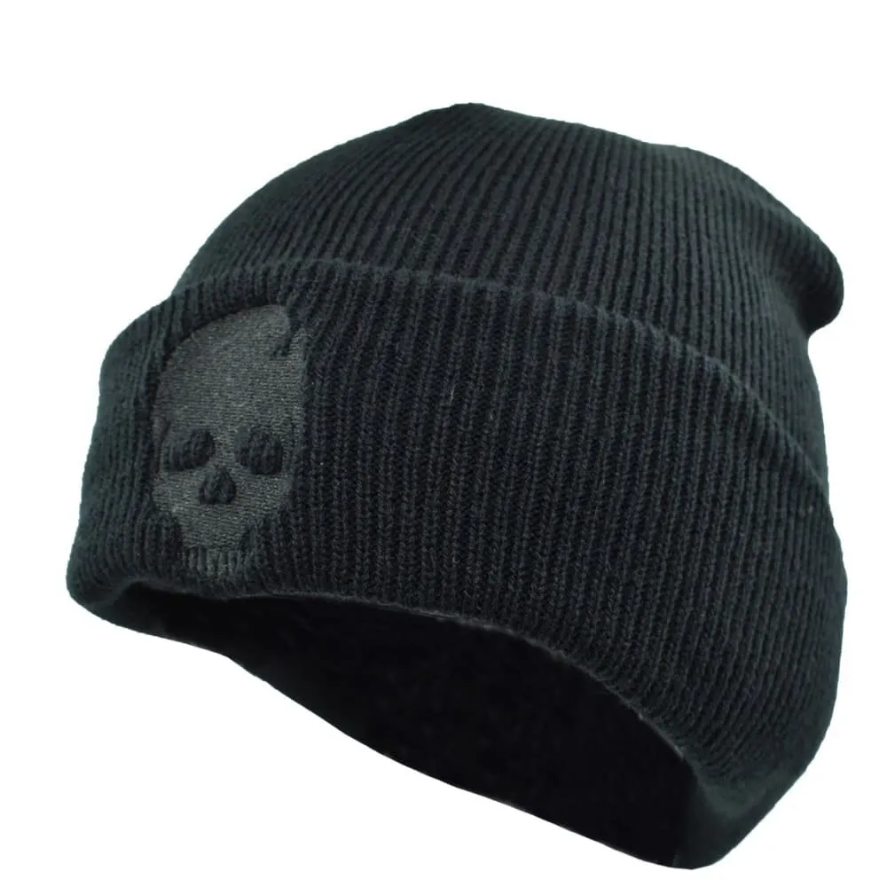 Skull Striped Knitted Beanie